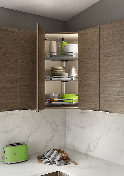 Комплект Твистер 3 полки 270 H 812 - 922 мм Арена КЛАССИК цвет ХРОМ Kessebohmer | официальный магазин