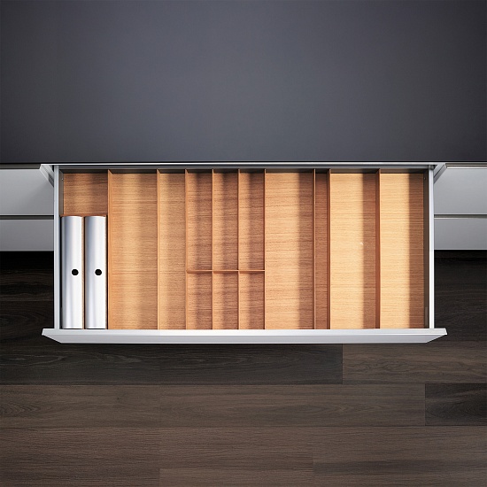 КОМПЛЕКТ лоток + держатель для фольги, ФайнЛайн Линик 1000-1200 мм, глубина 500 мм, цвет ДУБ натуральный Kessebohmer