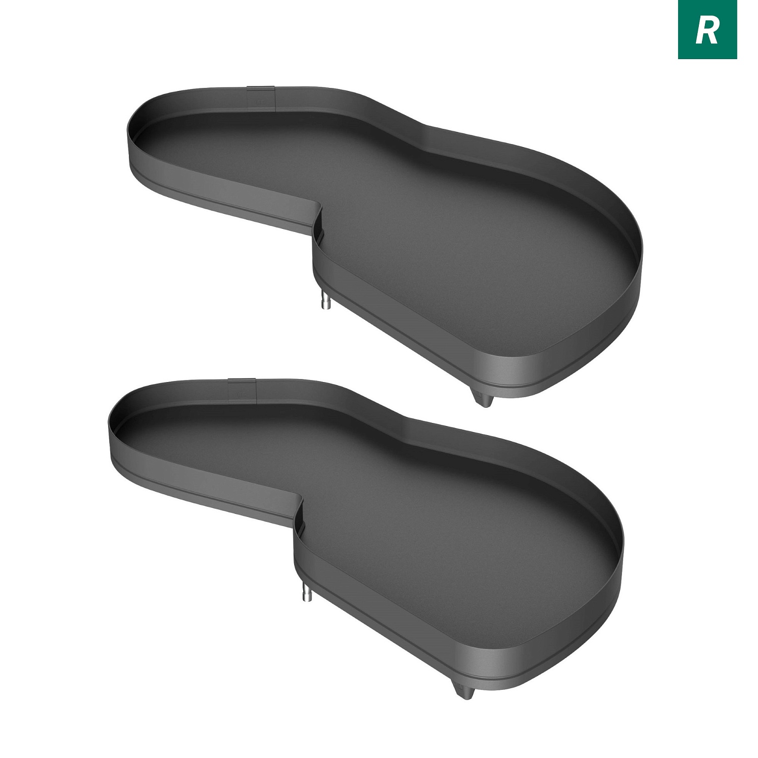 Комплект полок правый Леманс 450 мм Арена ПЬЮР (2 полки + рычаги) АНТРАЦИТ